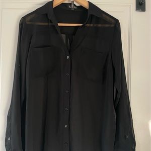 Nicole Miller (M) NY Sheer Button-Up